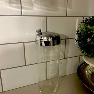 Antique Martini Shaker Etched Glass